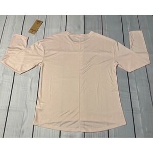 Sendara Womens Long Sleeve Lightweight Sheer Polyester Peach Shirt-Size M